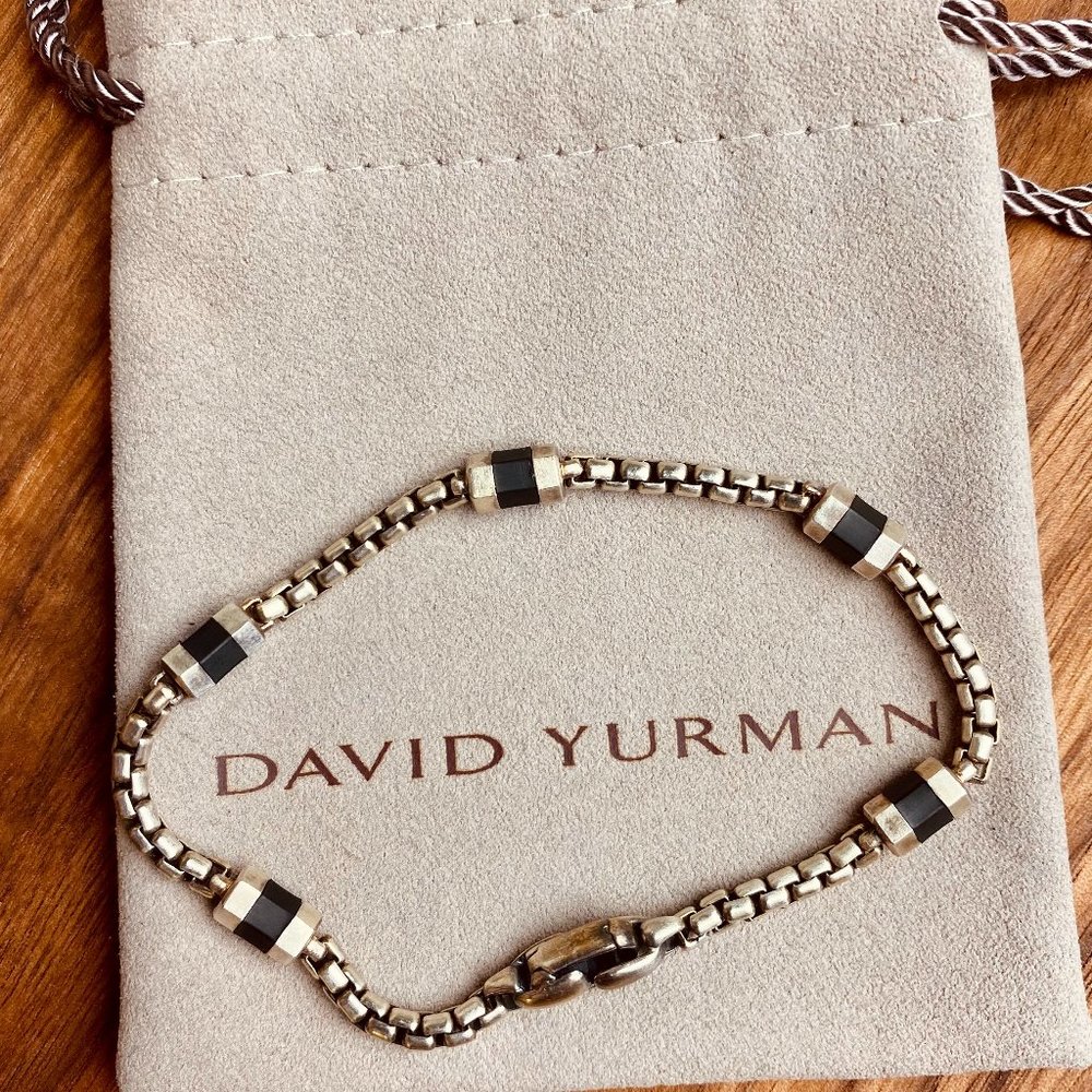 Silver and Black Onyx Men's Bracelet